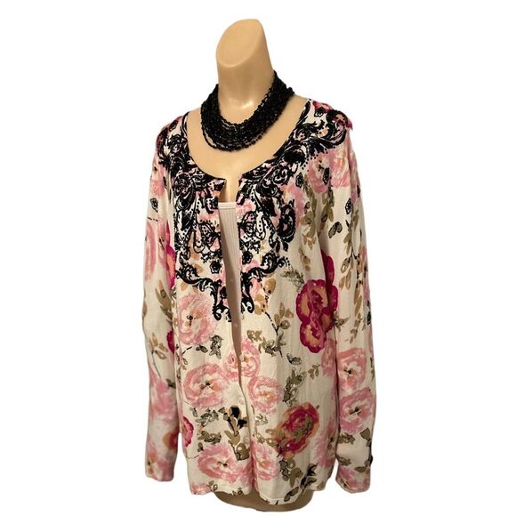 Lightweight Leo Guy Beaded and Sequin Cardigan Size M/L (French 6) - Picture 1 of 12